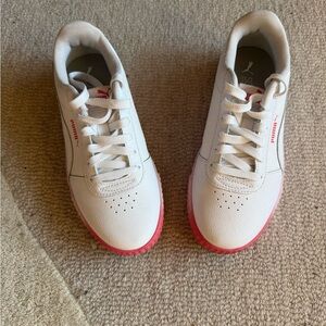 Puma Wonen’s Sneakers in White with Pink and Blue fade sole. Size 8 .